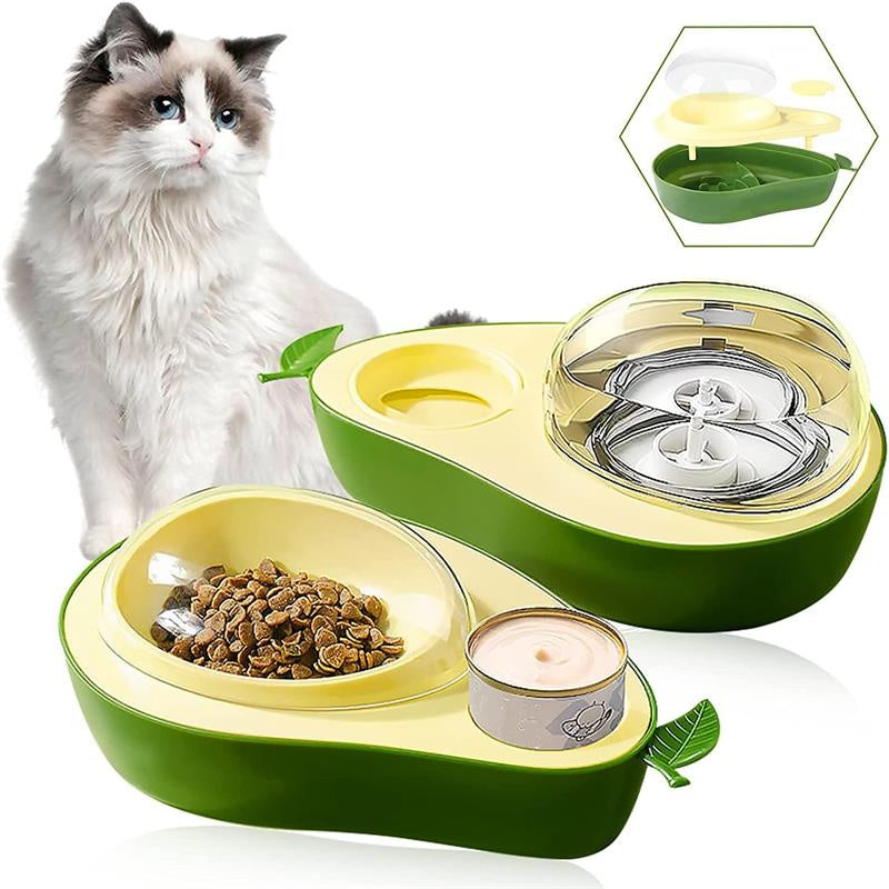Automatic Avocado-Shaped Pet Water Feeder Slow Feeding Bowl
