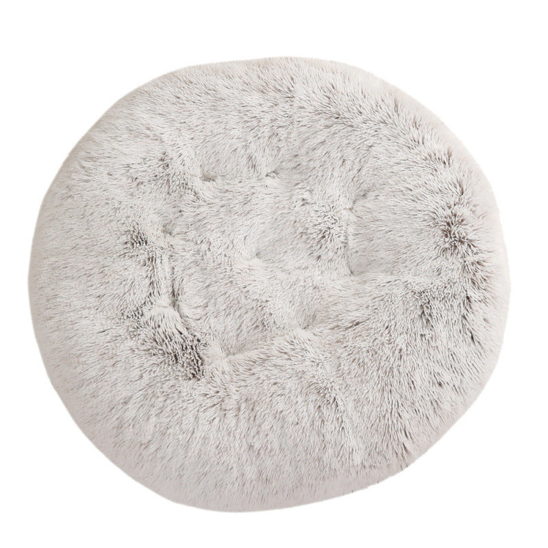Round Plush Pet Bed Warm Comfortable Sleeping Mat
