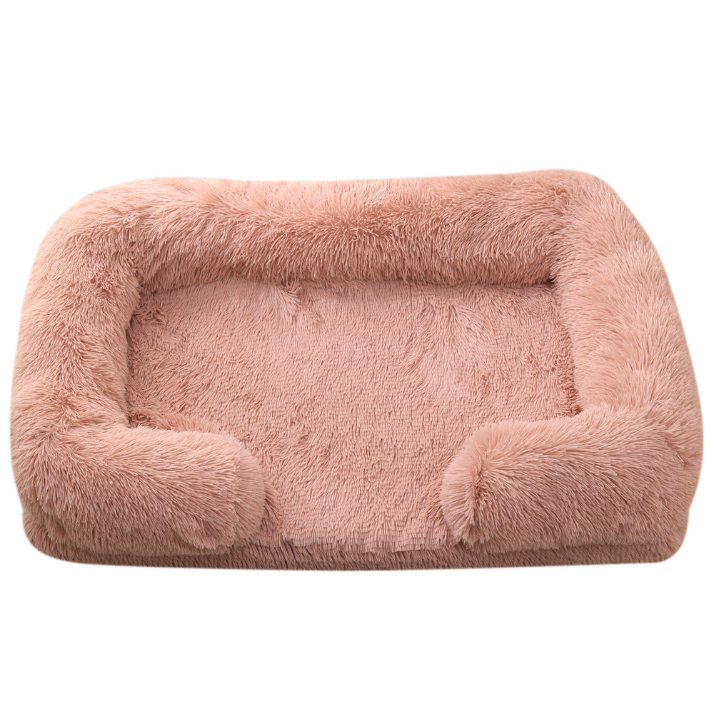 Plush Round Pet Bed Warm Winter Sleeping Mat