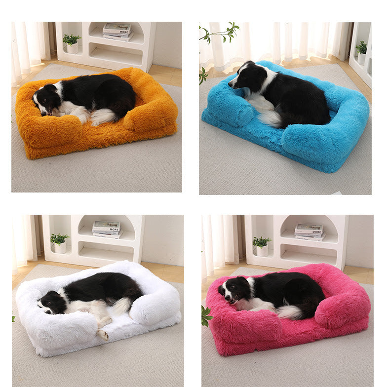Plush Round Pet Bed Warm Winter Sleeping Mat