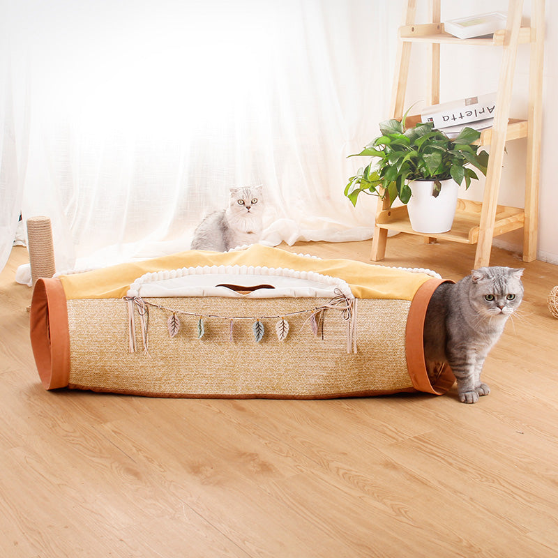Red Pet Litter Roll Toy With Drilling Hole Design