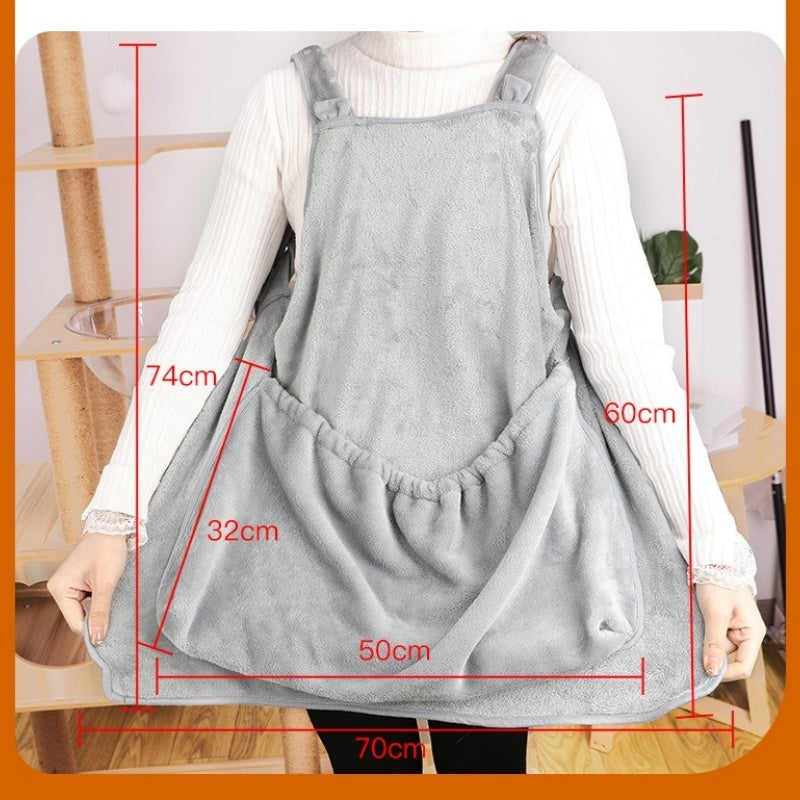 Outdoor Pet Carrier Apron Plush Hanging Chest Bag