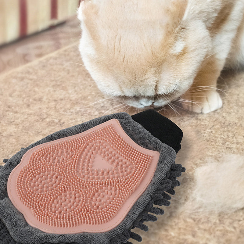 Pet 2-in-1 Bathing Grooming Glove Brush Massage Tool